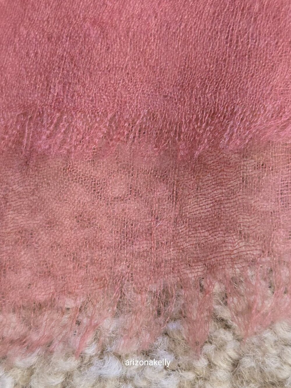NWOT Ovcio Featherlight Cashmere Scarf Desert Rose Pink - Picture 9 of 13